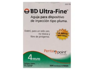 BD ULTRA FINE AGUJA P/DISPOSITIVO 32GX4MM  C/10