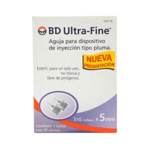 BD ULTRA FINE AGUJA PARA DISPOSITIVO 5MM CAJA C/10