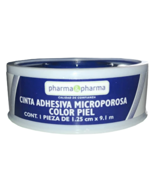 CINTA MICROPOROSA ADHESIVA COLOR PIEL 1.25CMx9.1M 1PZA