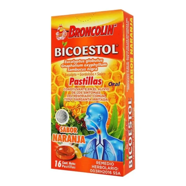 BRONCOLIN BICOESTOL NARANJA PASTILLAS C/16