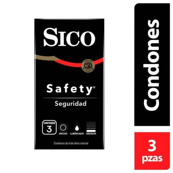 PRESERVATIVO SICO SAFETY NEGRO CAJA C/3PZS