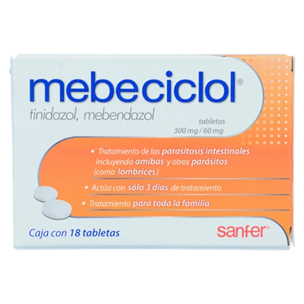 MEBECICLOL TAB 300MG 6MG C/18TABS