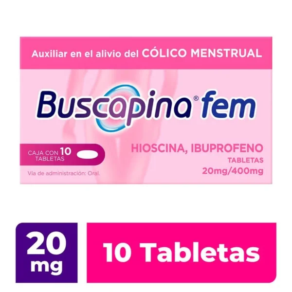 BUSCAPINA FEM TAB  20MG 400MG C/10