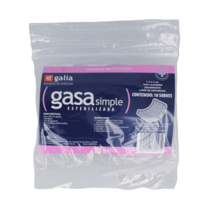 GASA SIMPLE ESTERILiIZADA 7.5X5CM 10 PZAS