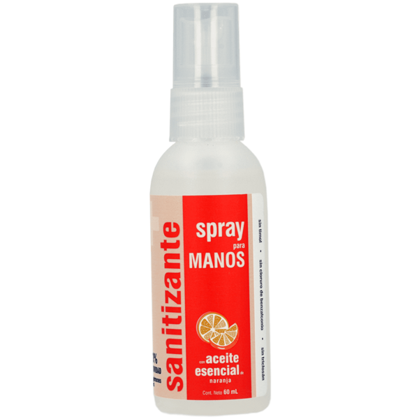 SANITIZANTE SPRAY DE NARANJA PARA MANOS C/60ML