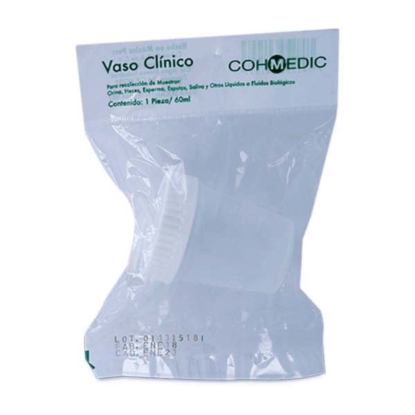 VASO CLINICO RECOLECTOR C/60ML