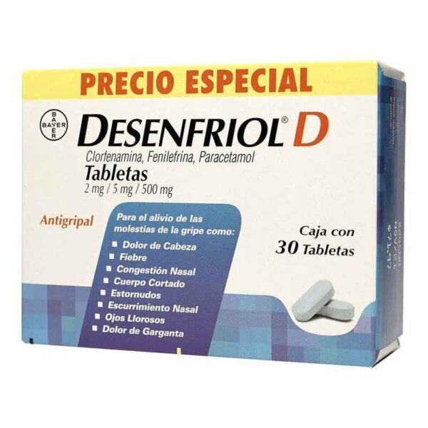 DESENFRIOL-D TAB 2MG 5MG 500MG C/30