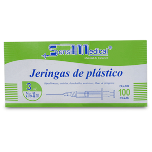 JERINGA 3ML VERDE 21GX32MM CAJA C/100PZS