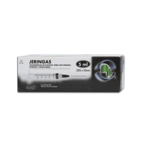 JERINGA 3ML NEGRO 22GX32MM CAJA C/5PZAS