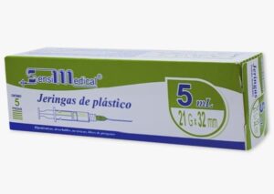 JERINGA VERDE 5ML 21GX32MM CAJA C/5PZS