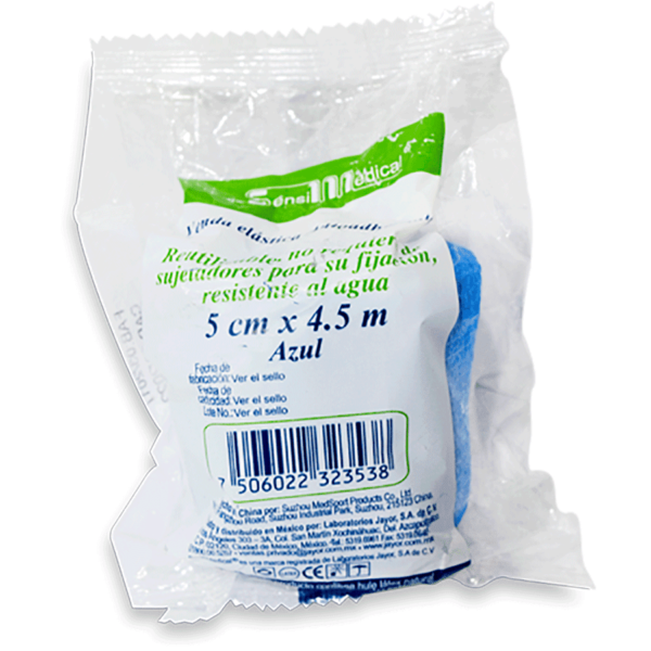 VENDA ELASTICA AUTOADHEISVA AZUL 5CMX4.5M 1PZ
