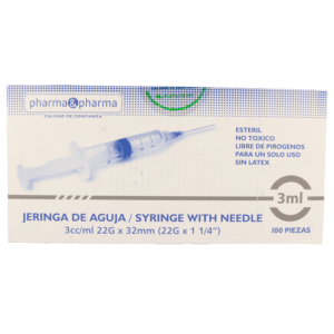 JERINGA 3ML 22GX32MM CAJA C/100PZAS