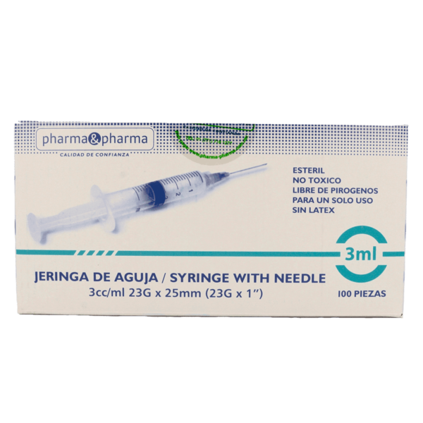 JERINGA 3ML 23GX225MM CAJA C/100PZS