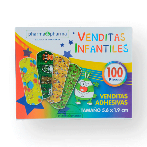 VENDITAS ADHESIVAS INFANTILES CAJA C/100PZS